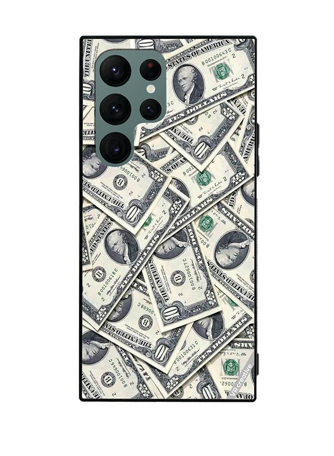VR CREATIVE Protective Case Cover For Samsung Galaxy S22 Ultra 5G Money Design Multicolour - Image 1
