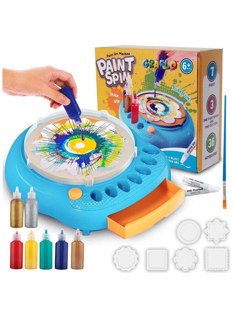 GRAFLO Paint Spin Art Machine Kit for Kids - Easter Arts & Crafts for Boys & Girls Ages 6+ Creative Spinner Toy Set with Paints, Artboards & Brushes - Fun Birthday Gift Idea - Image 1