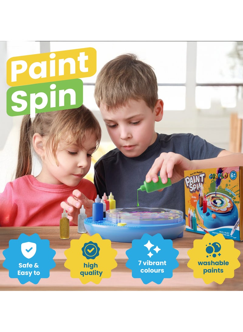 GRAFLO Paint Spin Art Machine Kit for Kids - Easter Arts & Crafts for Boys & Girls Ages 6+ Creative Spinner Toy Set with Paints, Artboards & Brushes - Fun Birthday Gift Idea - Image 5