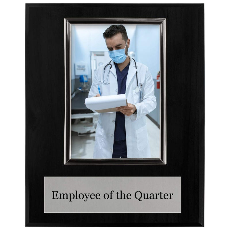 Predesigned Employee of the Month Quarter or Year Award Plaque  8 x 10 Photo Plaque holds a 6 x 4 Portrait Photo Quarter