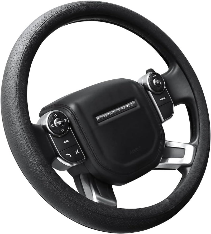 SEG Direct Car Steering Wheel Cover for F-150 Tundra Range Rover 39.5-41cm Black Microfiber Leather Wide use compliant quality - Image 1