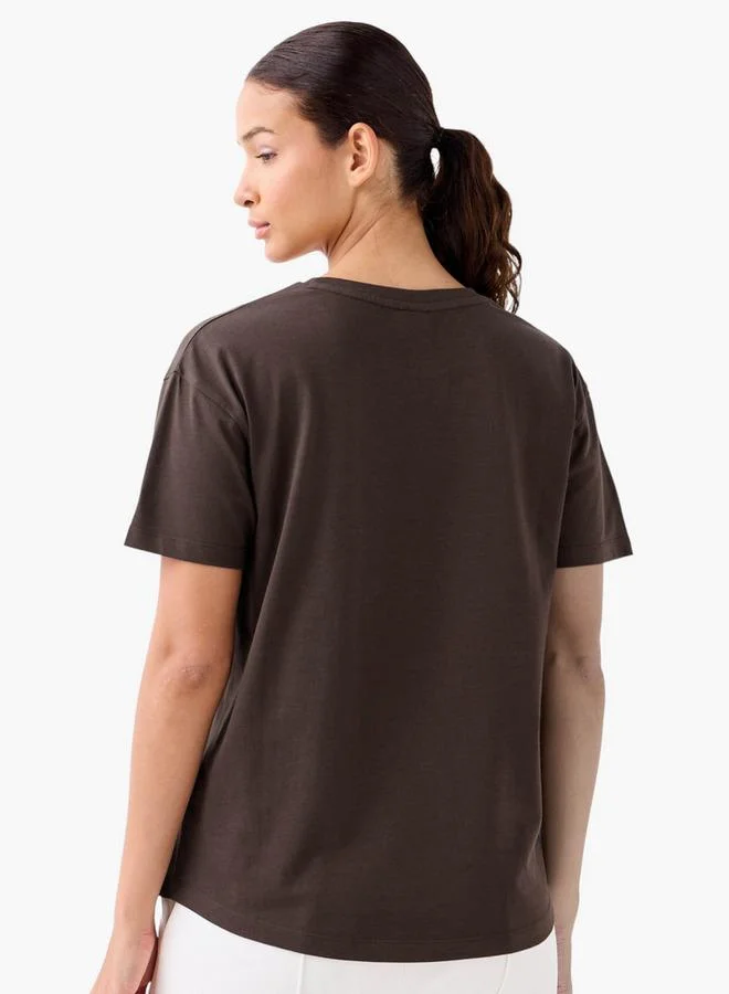 Kappa BROWN Kappa Women Logo Detail T shirt for Women | Best Price UAE