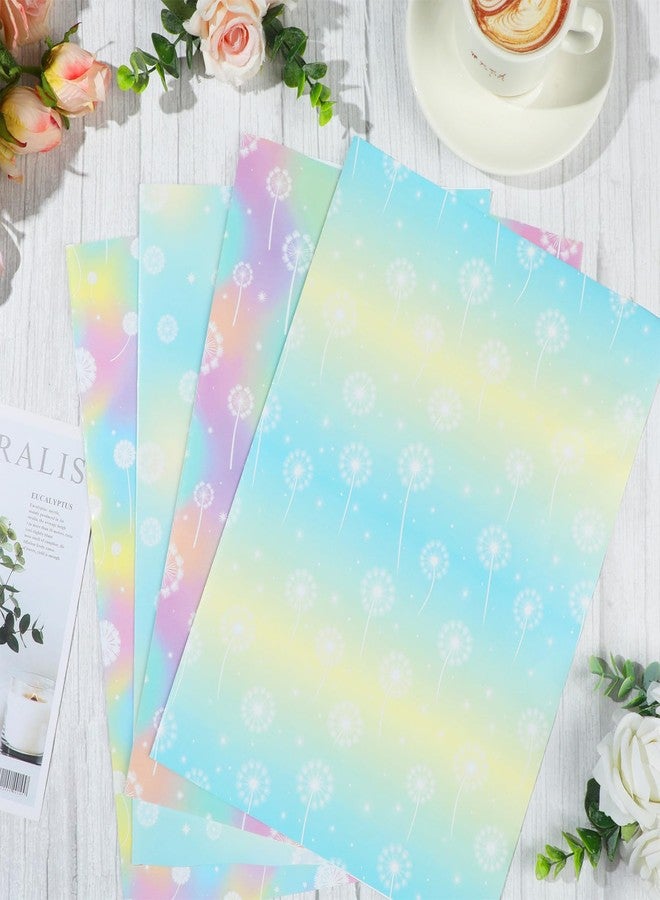 Pineraap 12 Sheets Dandelion Flower Wrapping Paper Gradient Pastel Gift Wrap Folded Flat Decorative Art Paper for Birthday Baby Shower Wedding Gift Packing, 19.7 x 27.6 Inch - Image 4