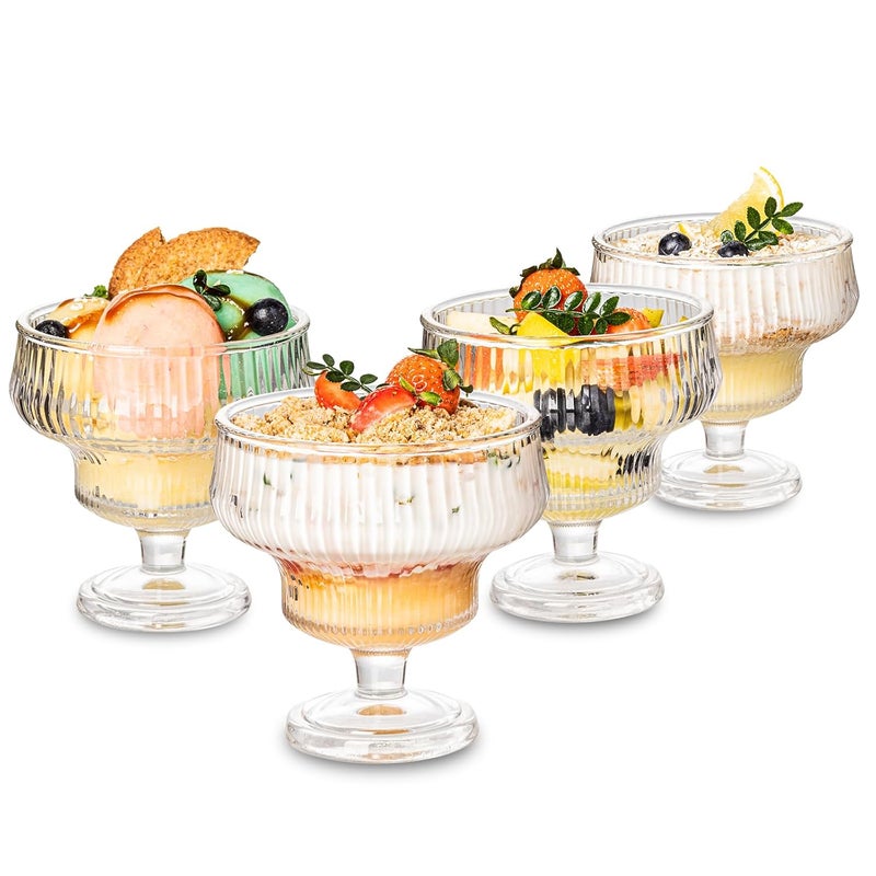 INSETLAN Glass Ice Cream Bowl Set - Image 1