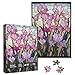 Larkipuzz Stained Glass Iris Flower Puzzles for Adults 1000 Pieces Art Gradient Mosaic Wildflower Pages Jigsaw Puzzles Difficult Pretty Purple Floral Plant Puzzle - Image 2