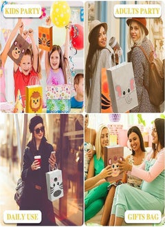 Y&D Kraft Gift Bags, 10Pcs Cute Animals Jungle Safari Zoo Paper Bags with Handles, 5 Styles Reusable Party for Kid's Birthday Supplies, Holiday Treat Box, Children's Candy Packaging Bag  - Image 3