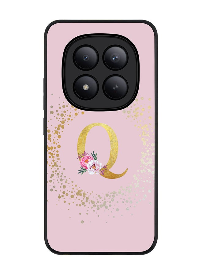 For Xiaomi Redmi Note 15 Pro+ / Poco M8 Pro Case,Slim fit Camera Protection, Shockproof Thin Phone cover  - Custom Monogram Floral - Q  (Pink )