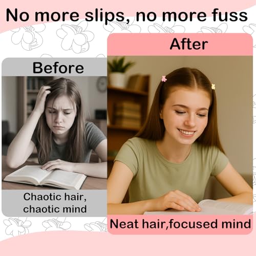 Kasmena 50Pcs Mini Flower Hair Accessories - Cute Tiny Claw Clips for Fine Hair Styling, Strong Grip Colorful Clips, Christmas Gifts for Women and Girls - Image 4