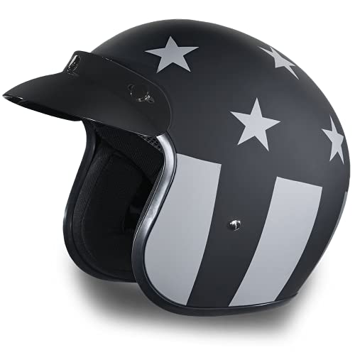 Daytona Helmets 3/4 Shell Open Face Motorcycle Helmet - DOT Approved, Lightweight & Comfortable, Vintage Design for Scooter, Cruiser & Street Bikes - Adjustable Fit, Enhanced Ventilation & Clear Visor - Image 1