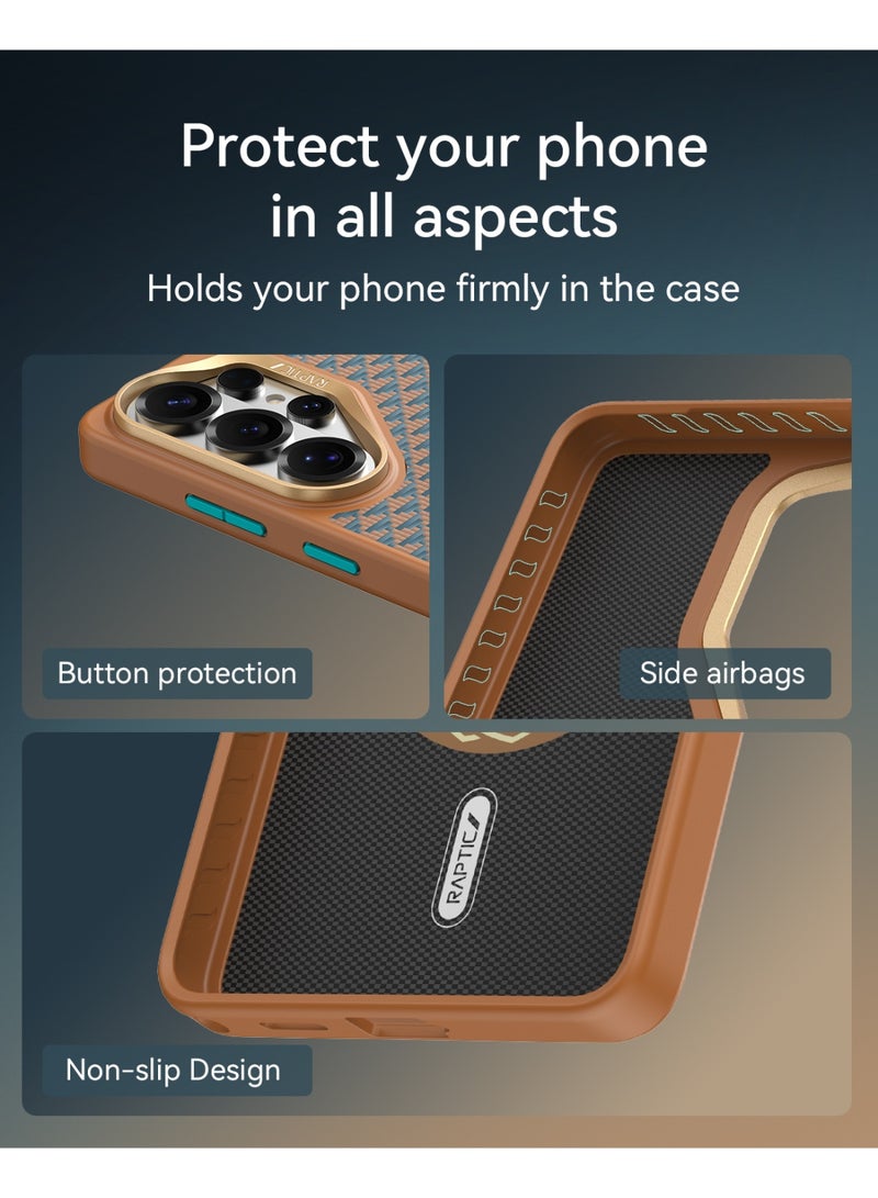 RAPTIC حافظة أراميد دوال لهاتف سامسونج جالاكسي S26 ألترا [متوافقة مع MagSafe] ألياف أراميد 1500D [مُختبرة ضد السقوط بمعيار عسكري حتى 13 قدم] غلاف هجين مع ممتص صدمات TPU - مصير - Image 4