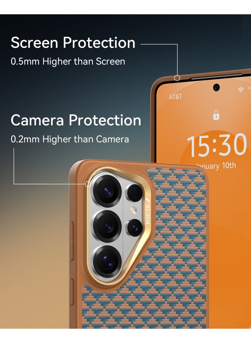 RAPTIC حافظة أراميد دوال لهاتف سامسونج جالاكسي S26 ألترا [متوافقة مع MagSafe] ألياف أراميد 1500D [مُختبرة ضد السقوط بمعيار عسكري حتى 13 قدم] غلاف هجين مع ممتص صدمات TPU - مصير - Image 3