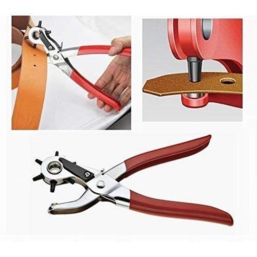 TERXA Revolving Leather Belt Punch Tool Manual Punch Plier Maker Device For BeltWatch BandDog CollarCraft Project Punching Machine Hand Tool Accessories Pack of 1Multicolor - Image 3