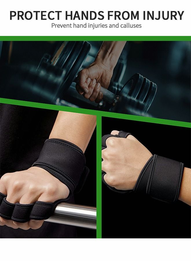 Ventilated Workout Gloves Weight Lifting Gloves, Shock Absorbing Silicone Padded Weight Lifting Gym Gloves with Elastic Wrist Wraps and Open Back for Fitness, Cycling - Image 4