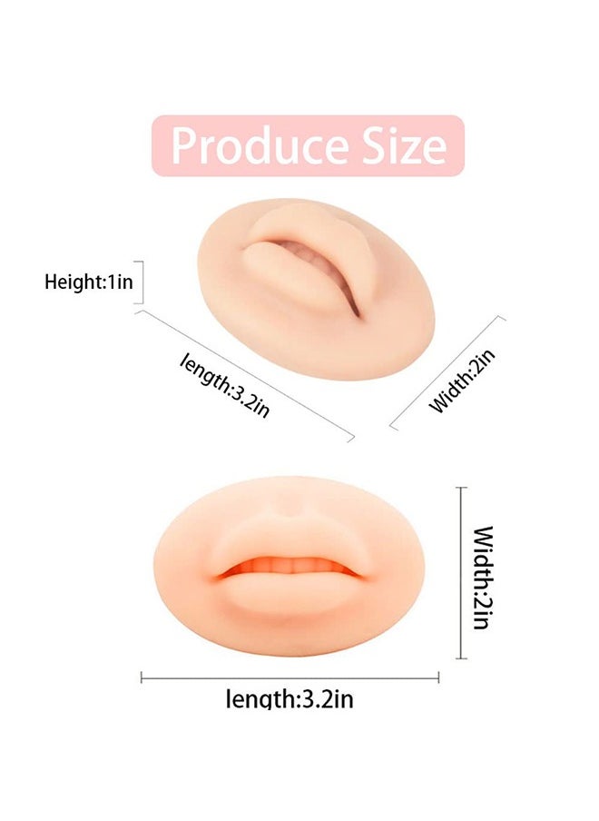 HY 3D Lips Practice Silicone Skin Permanent Makeup Fake Skin Lips, Tattoo Practice Fake Lips Microblading Practice Skin, for Beginners Tattoo Artists Cosmetic Makeup Lips Training (Beige)  - Image 5