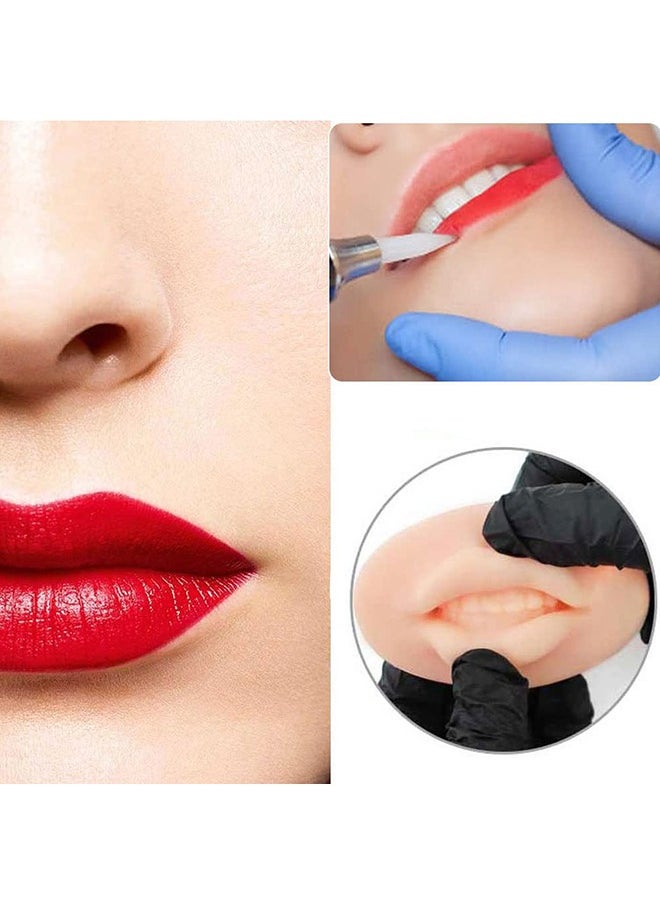 HY 3D Lips Practice Silicone Skin Permanent Makeup Fake Skin Lips, Tattoo Practice Fake Lips Microblading Practice Skin, for Beginners Tattoo Artists Cosmetic Makeup Lips Training (Beige)  - Image 3