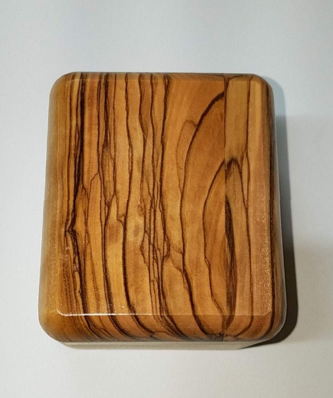 HANDCARVED HOLY LAND OLIVE WOOD ROSARY JEWELRY BOX PLAIN