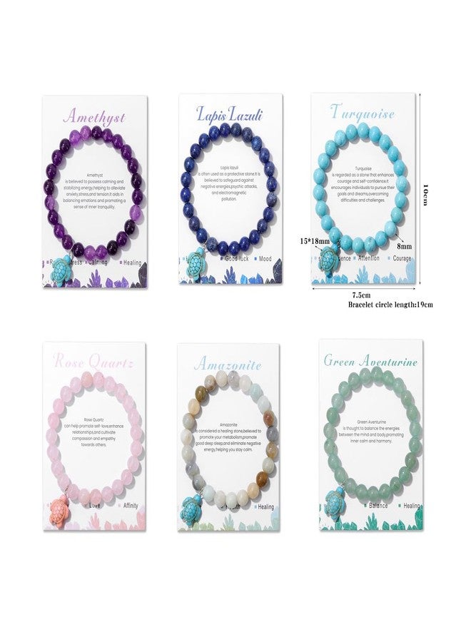 Pingyongchang Sea Turtles Stress Relief Anxiety Yoga Bracelet,Healing Crystal Stone Mantra Bracelets for Women Men Inspirational Bohemian Natural Beaded Birthday Holiday Beach Gifts-Pink Quartz - Image 2