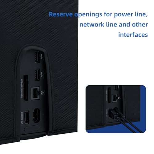 Mcbazel Dust Cover for Xbox Series X Console, Easy Access Cable Port, Protective Case Cover Waterproof for Xbox Series X Console - Black - Image 5