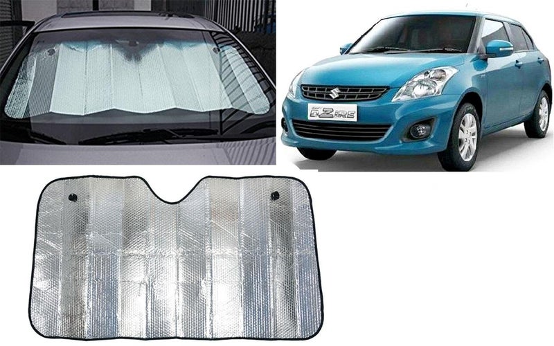 Auto Pearl Collapsible Mesh Foldable Auto Front/Rear Window Sun Shade Car Windshield Compatiable with Swift Dzire - Image 1