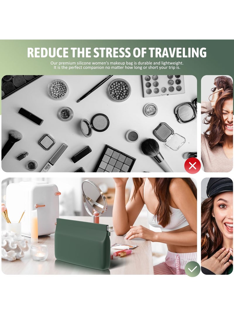 Stylish Silicone Makeup Bag for Women and Girls, Portable Travel Cosmetic Organizer for Makeup, Brushes and Beauty Tools, Perfect for On-the-Go Glam - Image 3