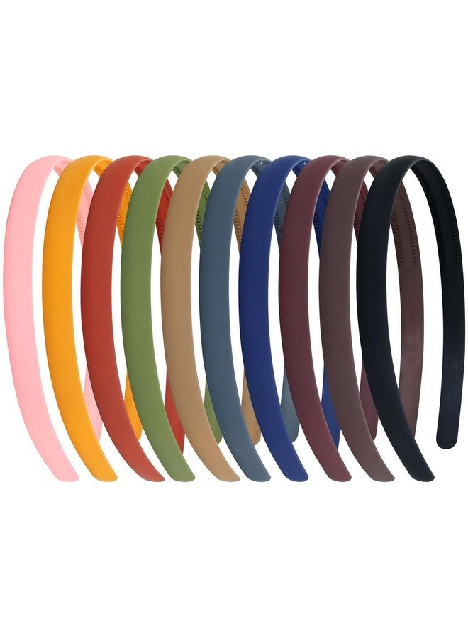 12 Pieces Thin Hair Bands with Teeth,Plastic Teeth Headbands Girls Teeth Comb Headband Non Slip Hair Comb Head Bands Hair Accessories,10 Colors Short Teeth
