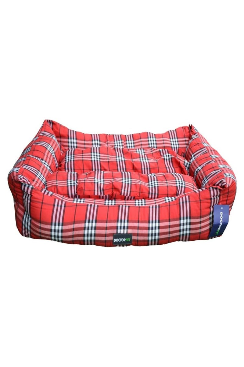 DOCTERPET Doctor Pet Danish Series Rectangle Pet Bed Large - 95x75x22cm - Soft Washable Fabric, Reversible Cushion, Non-Slip Base – Ideal for Large Cats & Dogs - Image 1