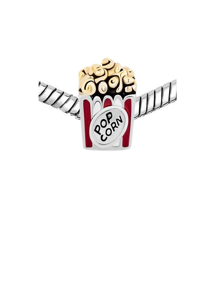 KunBead Popcorn Food Bead Charms Compatible with Pandora Charm Bracelets Birthday Jewelry Gifts for Women - Image 3