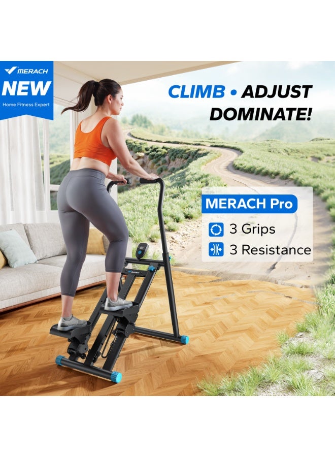 ميراتش جهاز تسلق الدرج الاحترافي MERACH 2025، جهاز تسلق الدرج المنزلي مع 3 مستويات مقاومة قابلة للتعديل، جهاز تسلق عمودي قابل للطي، جهاز تسلق الدرج مع مقابض قابلة للتعديل للاستخدام في المنزل والمكتب واللياقة البدنية - Image 2
