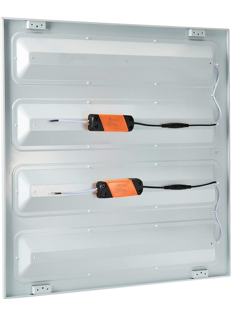 Narken 2 Pack 96W 60x60 Daylight Cool white 6500 7000K LED Power Saving Aluminium Project Model Square Panel Grill Type Ceiling Light. - Image 3