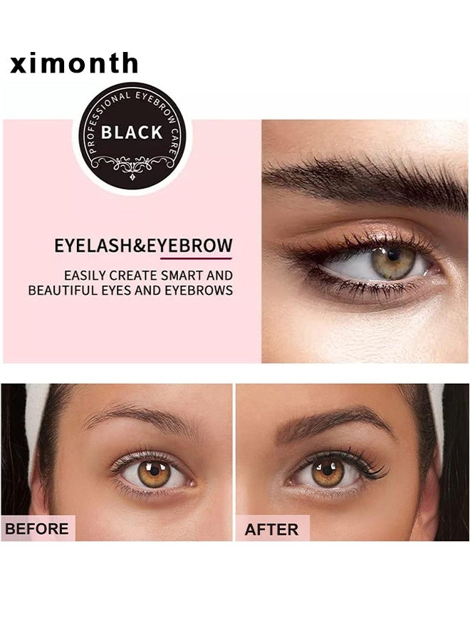 ximonth Eyelash Eyebrow Tint Dye Kit, 2-In-1 Eyelash And Eyebrow, Semi Permanent Eyebrow Dye Cream 7ML - Black - Image 2