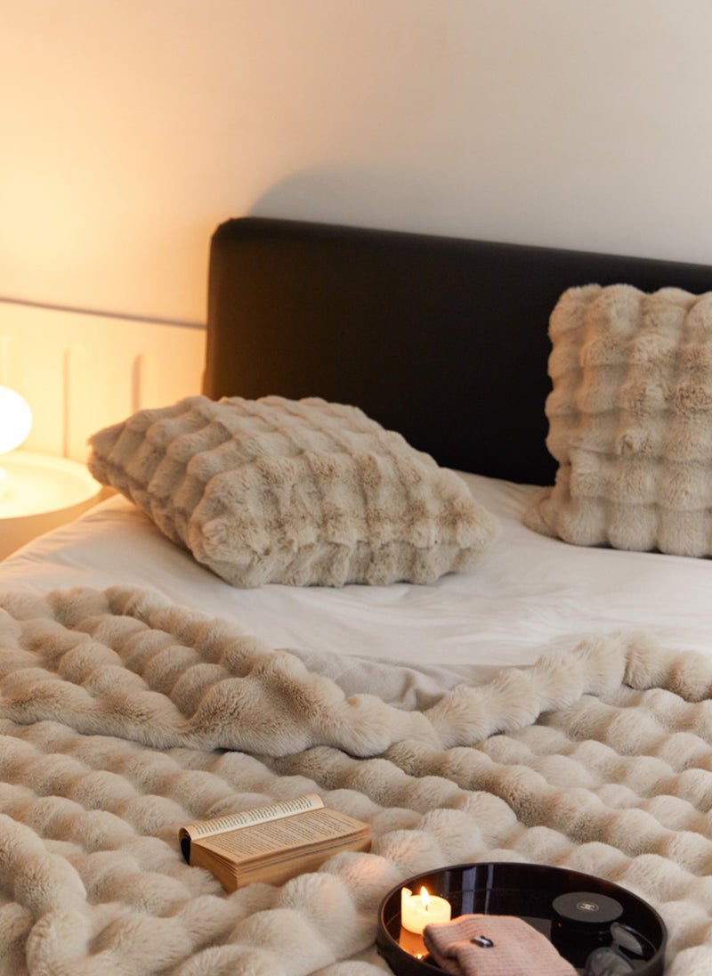 Sharpdo - Winter Thickened Rabbit Fleece Blanket, Bedroom Double-sided Plush blanket, Cozy Fluffy Soft Warm Nap Blanket, 180*200 cm - Image 1