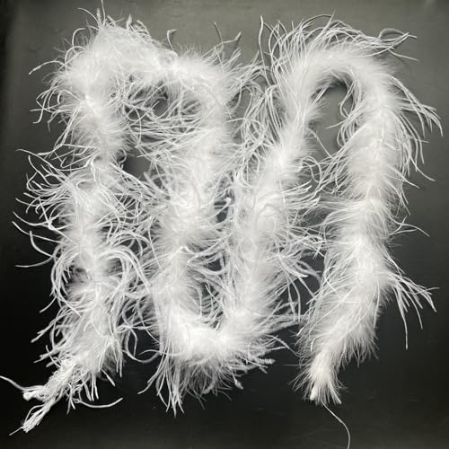 Sowder 72inch Length 1ply Ostrich Feather Boa for Wedding/Party Decoration, Feather Scraf(White) - Image 2