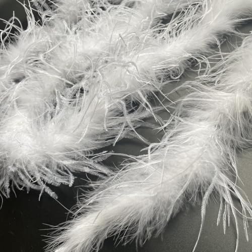 Sowder 72inch Length 1ply Ostrich Feather Boa for Wedding/Party Decoration, Feather Scraf(White) - Image 5