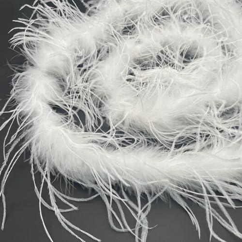 Sowder 72inch Length 1ply Ostrich Feather Boa for Wedding/Party Decoration, Feather Scraf(White) - Image 4