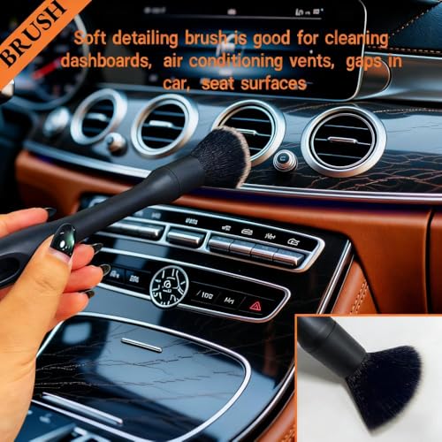 Riomhorry 8 PCS Car Detailing Brush Set, Car Interior and Exterior Soft Bristle Cleaning Brushes, 4 Different Detailing Brushes for Auto Detailing, Dashboard, Vents, Wheels and Tires - Image 5