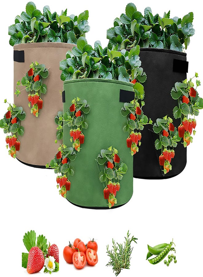 Multi-port  strawberry planting bag 3-port 6-port 8-port plant bag felt cloth fragrant grass bag color planting bag - Image 4