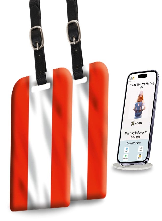 tag8 [Pack 2] tag8 Austria Flag Smart Luggage tag |Trendy Luggage tag ID Identification | Suitcase Tag | Fashionable Digital Name tag | Airline Compliant, SITA World Tracer Code Enabled | Gift idea - Image 1
