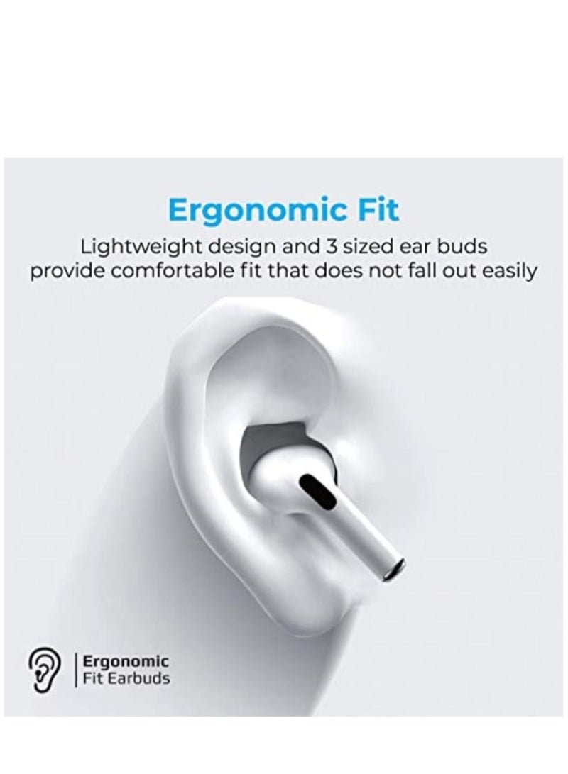 ELTRAZONE True Wireless Earbuds, Advanced Bluetooth 5.0 Ergonomic Headphones with Mic, 16-Hour Playtime, 240mah Charging Case, Auto-Pairing and Smart-Touch-Control For iPhone 12 Pro/12 Pro Max - White - Image 4