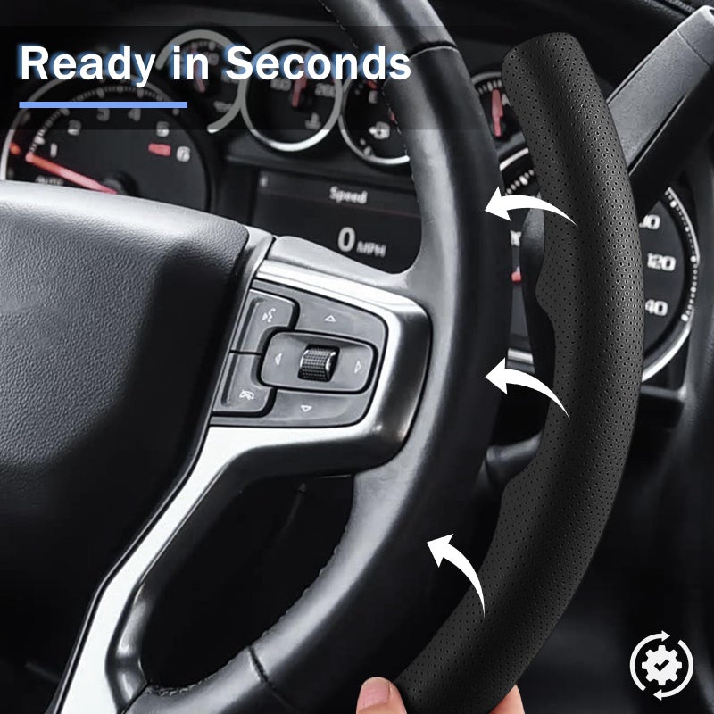 Aotoyou Steering Wheel Cover for Chevy Silverado 1500 2019-Present/ 2500 3500 2020-Present/Blazer 2019-Present (Gasoline Models)/ Suburban Tahoe 2021-2024, Car Steering Wheel Cover Accessories for Chevrolet - Image 4