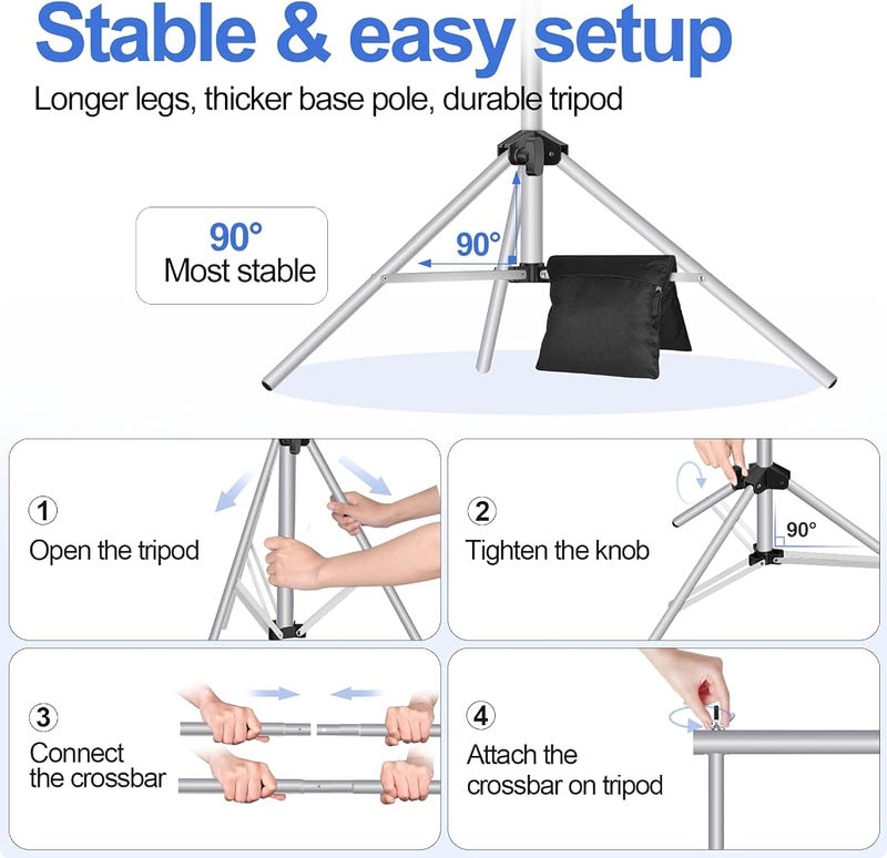 EMART Backdrop Stand 10x8.5ft, Background Support for Photography,Silver - Image 5