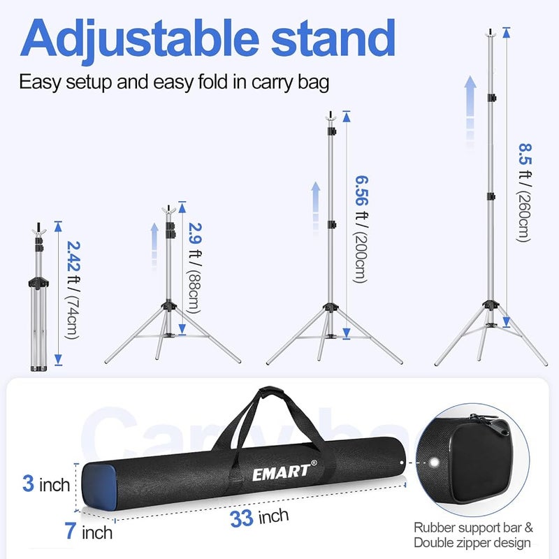 EMART Backdrop Stand 10x8.5ft, Background Support for Photography,Silver - Image 4