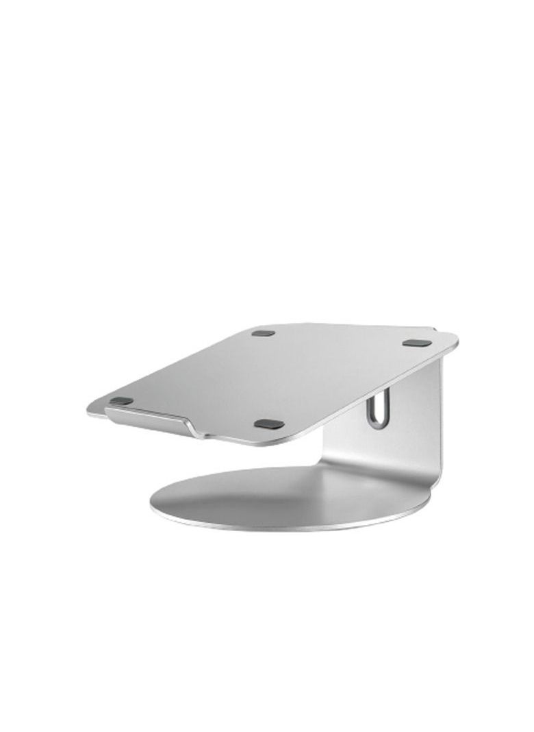 upergo - AP-2S Aluminum Alloy Laptop Stand Holder with Adjustable Height and 360 Degree Base Rotation for upto 17 Inch Laptop Silver - Image 1