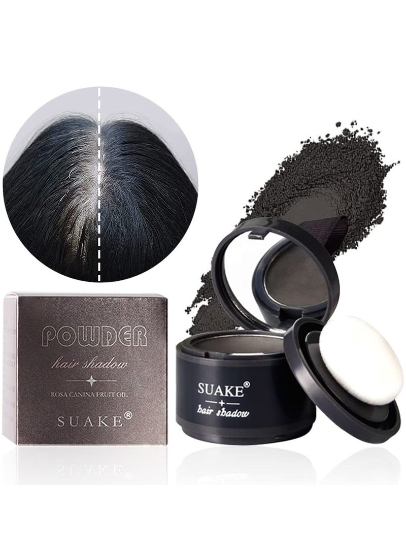 SUAKE Hair Shadow Powder with Puff Touch Instantly Natural Magical Quick Cover Hairline Powder Hair Root Dye Hair Root Concealer for Thinning Hair to Beautify Forehead Curves 4g - Image 1