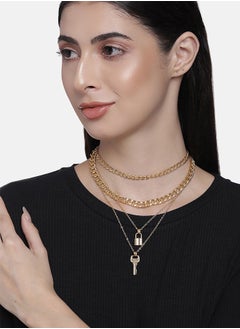 Just Peachy Just Peachy Set of 4 Gold-Plated Pendants with Chains– Elegant and Versatile Designs – High-Quality Durable Finish – Ideal for Mixing and Matching – Perfect for Everyday Wear  - Image 2