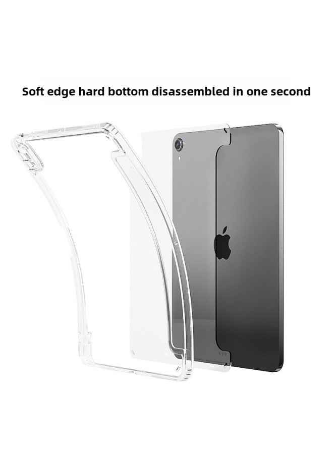 Applicable To IPadPro11-inch Protective Case Deformation Y Folding Air5 Pen Slot 12.9 Leather Case 10 Generation Transparent Hard Bottom Soft Edge-Color:White Ice Color [colored Glaze 2] Transparent Shell-Applicable Model:iPad10 Generation [10.9-inch]]