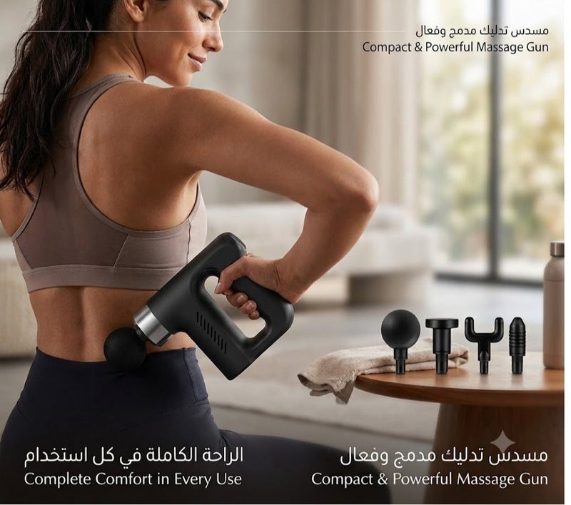 Triangle Fascia Massage Gun with 4 Replaceable Heads for Deep Tissue Muscle Therapy - Image 3