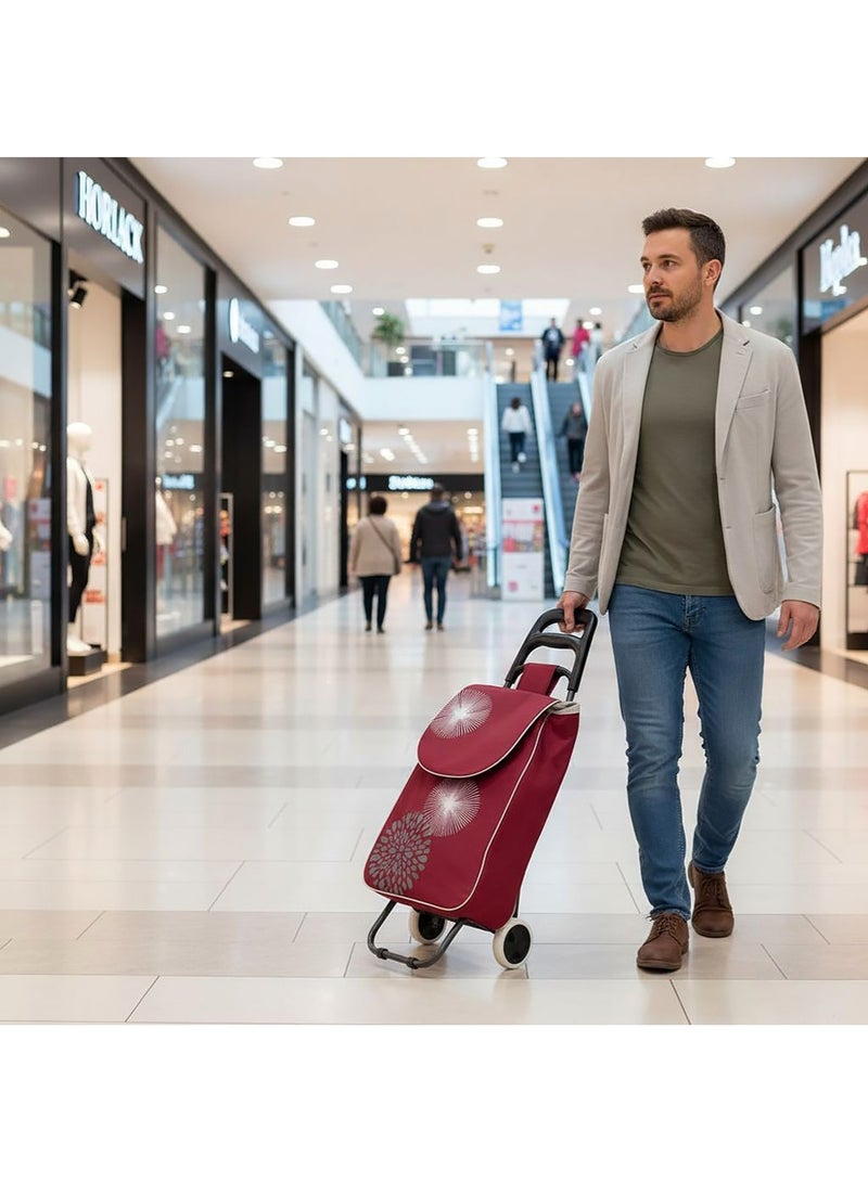 AGD Foldable Shopping Bag with Strong Wheels, Elegant Design, High Durability, and Versatile Use - Image 3