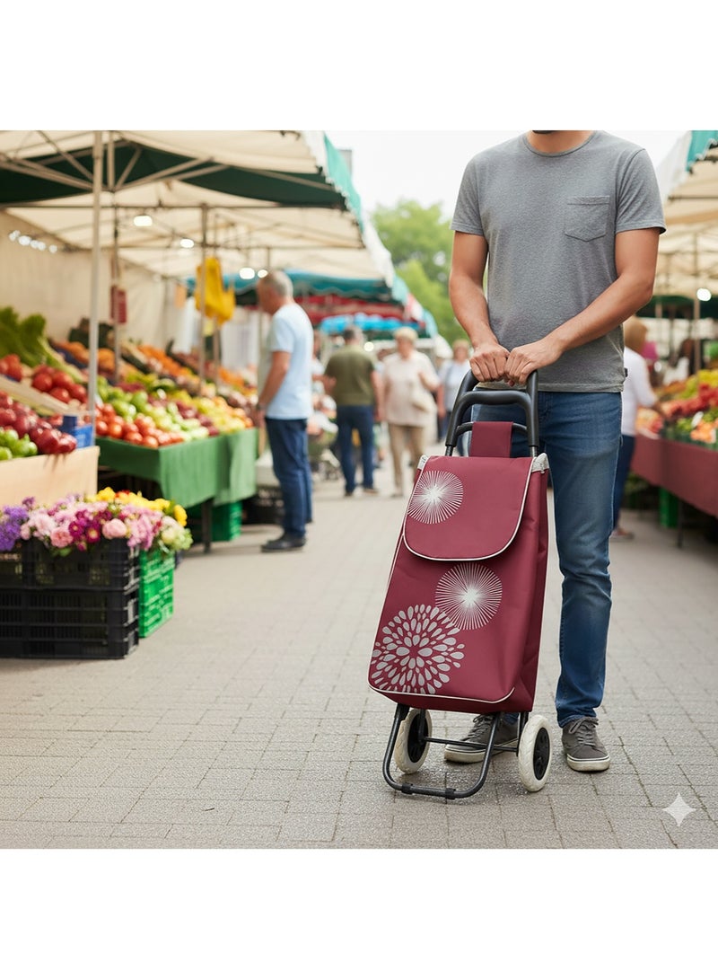AGD Foldable Shopping Bag with Strong Wheels, Elegant Design, High Durability, and Versatile Use - Image 2