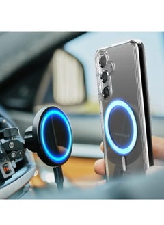 Magnetic Samsung Galaxy S25, Magnetic Case, Compatible with MagSafe Wireless Charging, Anti-Scratch Bumper Cover (Clear), TPU - PC  - Image 3
