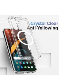 Magnetic Samsung Galaxy S25, Magnetic Case, Compatible with MagSafe Wireless Charging, Anti-Scratch Bumper Cover (Clear), TPU - PC  - Image 5